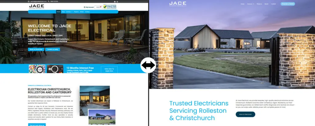Case Study - Jace Electrical. A website rebuild, strategy led marketing, Google Ads improvement