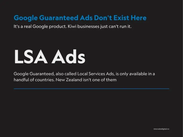 Google LSA ads - not available in NZ
