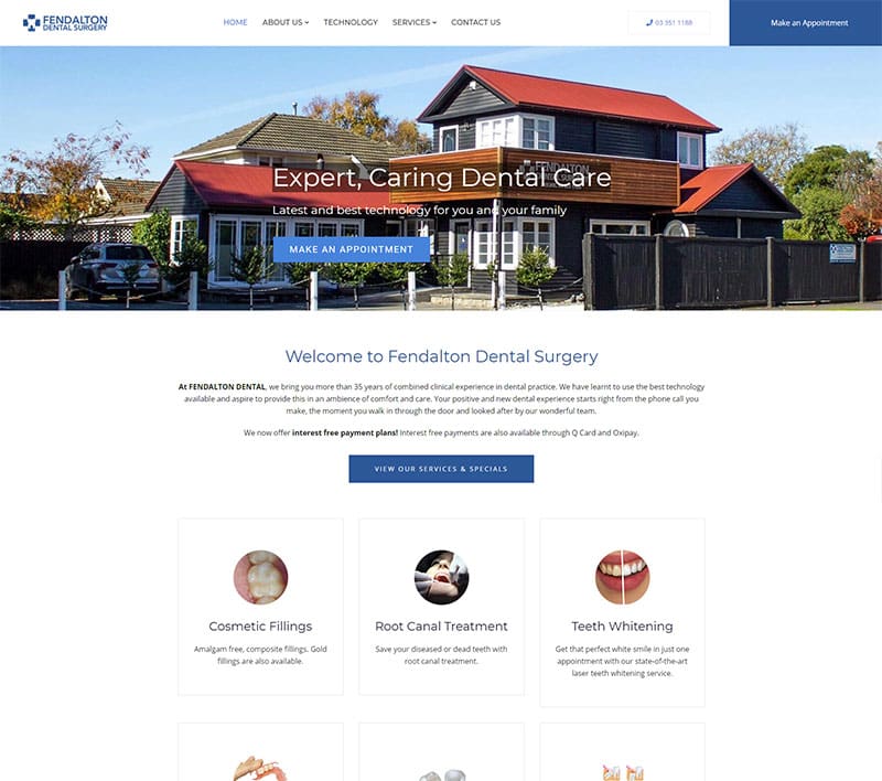 Fendalton Dental Surgery website