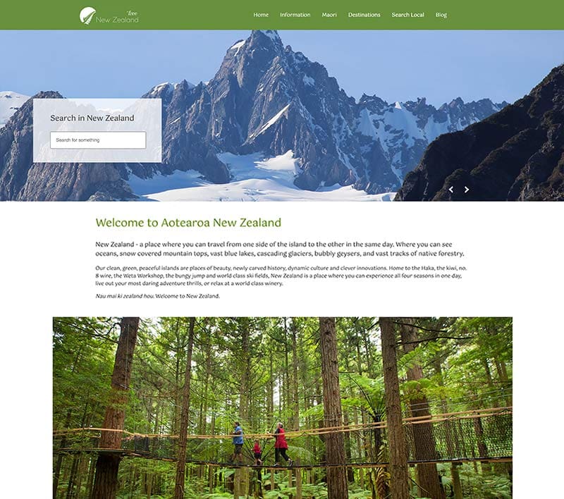 Website for Love New Zealand by Innovate Digital