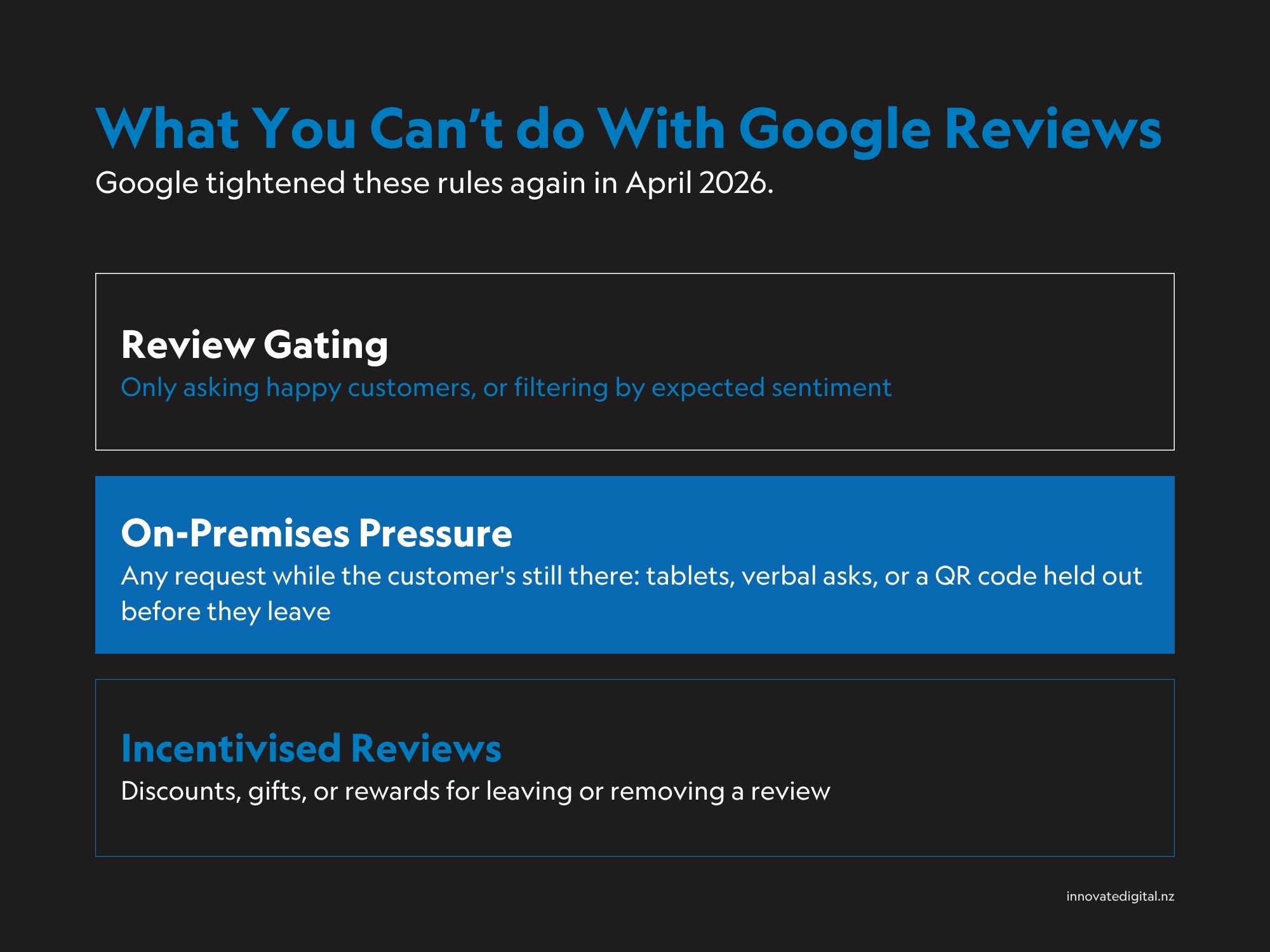 Whats Now Banned with Google Reviews
