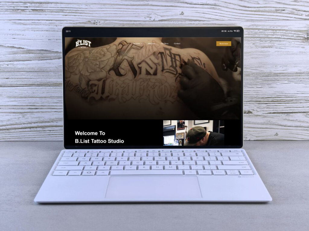 B-LIST Tattoo website custom design and build